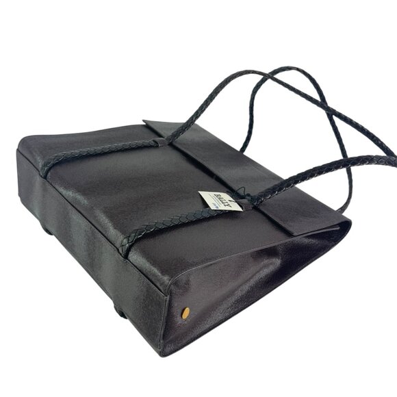 BALLY Vintage Brown Leather Braids Straps Shopper Tote Bag Made in Italy - Picture 4 of 16